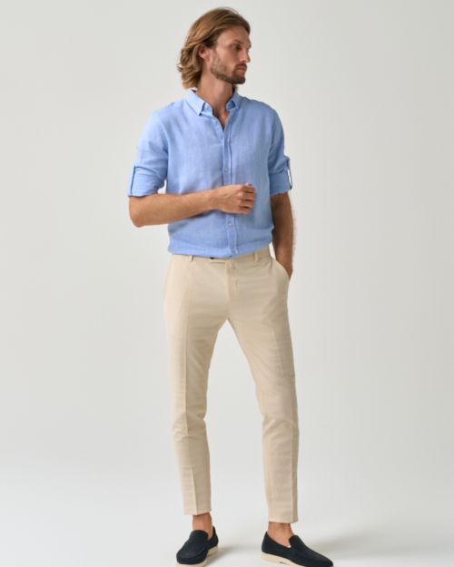 Textured Slim Fit Trousers