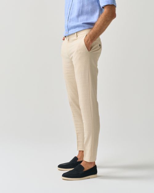 Textured Slim Fit Trousers