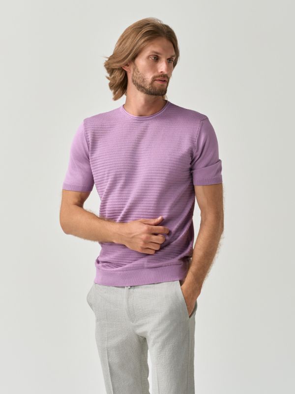Textured Knit T-Shirt - Image 2
