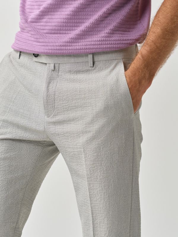 Textured Slim Fit Trousers - Image 4