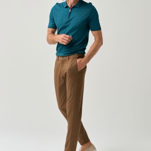 Classic and comfortable regular fit trousers for men in deluxe brown color from You.Boutique