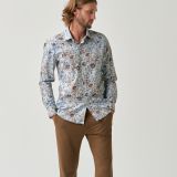 Slim fit shirt with flower print in cotton for men from You.Boutique