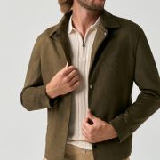 Stylish faux suede khaki jacket for men from You.Boutique