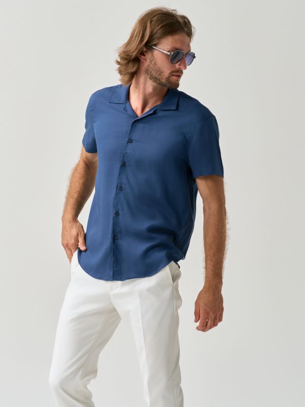Blue short sleeve shirt for men from You.Boutique