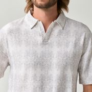 Print-Embroidered Polo Shirt