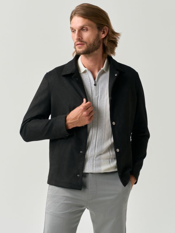 Stylish faux suede black jacket for men from You.Boutique