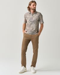 Print-Embroidered Polo Shirt
