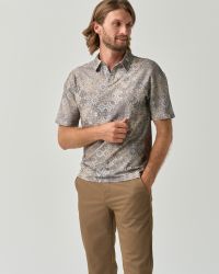 Print-Embroidered Polo Shirt