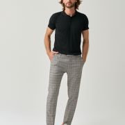 Checkered grey slim fit trousers for men from You.Boutique