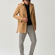 Classic Camel Double-Breasted Trench Coat for men from You.Boutique