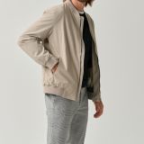 Versatile short nylon bomber jacket in ivory for men from You.Boutique