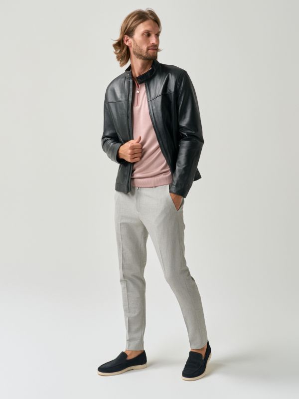 Timeless black leather jacket for men from You.Boutique
