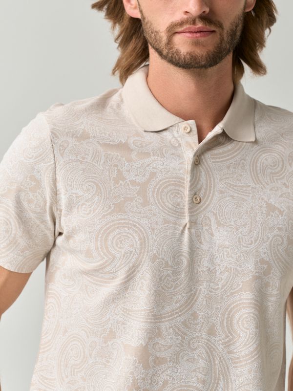 Cotton Print Polo Shirt - Image 4