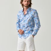 Slim fit shirt with abstract print in cotton for men from You.Boutique