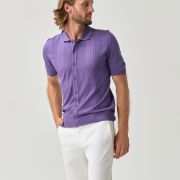 Violet buttoned polo shirt with a timeless design for men from You.Boutique