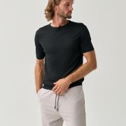 Black essential thin knit T-shirt for men from You.Boutique