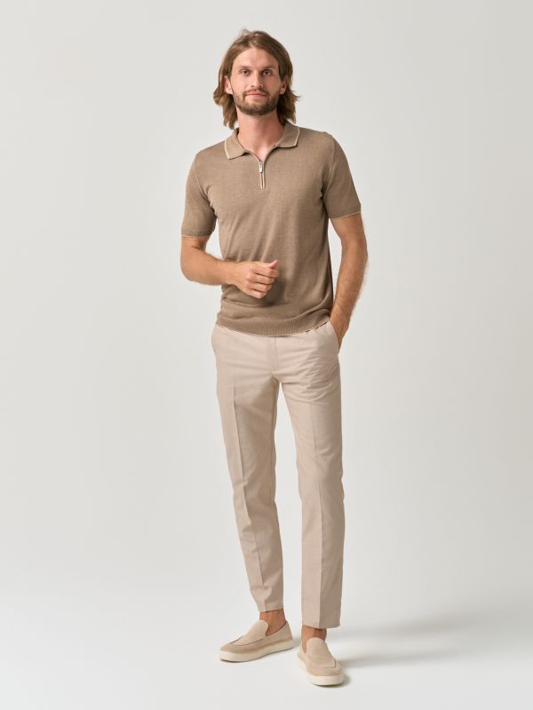 Line detail Zip Polo Shirt - Image 6