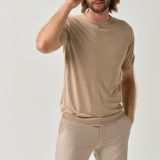 Beige essential thin knit T-shirt for men from You.Boutique