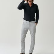 Regular fit trousers in versatile grey cotton for men from You.Boutique