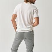 Textured Stripe Knit Polo Shirt