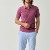 Textured plum polo shirt with versatile design for men from You.Boutique