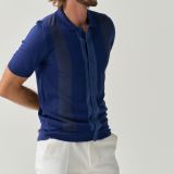 Navy buttoned polo shirt with a timeless design for men from You.Boutique