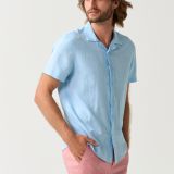 Light blue short sleeve cotton shirt for men from You.Boutique