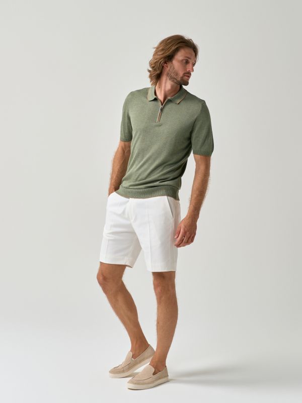 Line detail Zip Polo Shirt - Image 2